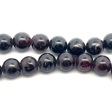 Natural Garnet Plain 8mm Ball Semiprecious Necklace