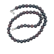 Natural Garnet Plain 8mm Ball Semiprecious Necklace