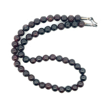 Natural Garnet Plain 8mm Ball Semiprecious Necklace