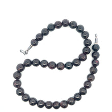 Natural Garnet Plain Ball Semiprecious Necklace