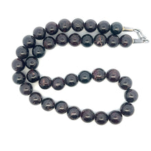 Natural Garnet Plain Ball Semiprecious Necklace