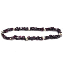 Artisan Natural Garnet Plain Tube & Pearl Round Gemstone Beaded 15.8