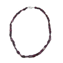 Handmade Natural Garnet Tube Bead 15