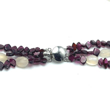Minimalist Handmade Natural Garnet Plain Fish & Chalcedony Nugget Gemstone Beaded 17.9