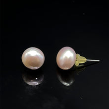 Handmade Freshwater Pearl Earrings | Grey Color 9mm Button Shape Studs | Excellent Luster Jewelry Gift for Her Balance and Elegance