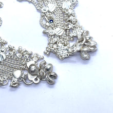 Multi-Layered German Silver with Anklet Pair with Bells Charms and Engraved Heart Motifs Payal