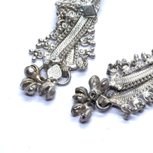 Bohemian Style German Silver Anklet Pair with Engraved Motifs and Sound Bells