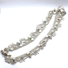 Traditional Multi-Layered German Silver Sound Bell Payal Anklet Set with Colorful Hearts and Engraved Motifs