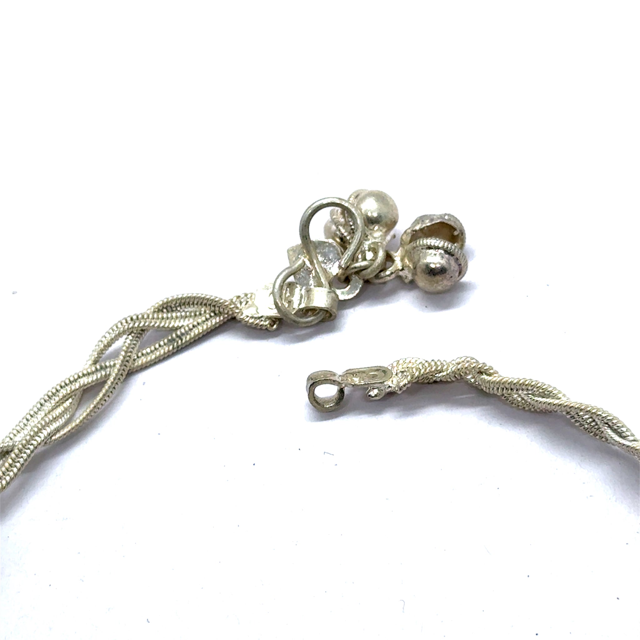 Stylish Twisted Style with Charms German Silver Anklet Pair Jewelry