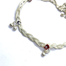 Stylish Twisted Style with Charms German Silver Anklet Pair Jewelry