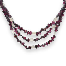 Minimalist Handmade Natural Garnet Plain Fish & Chalcedony Nugget Gemstone Beaded 17.9