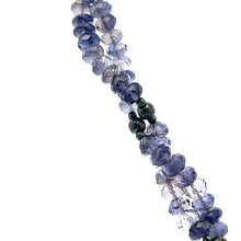 Natural Iolite Rondelle Briolette Cut Beads Semiprecious Necklace Earring Set