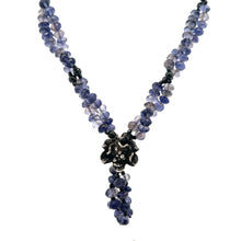 Natural Iolite Rondelle Briolette Cut Beads Semiprecious Necklace Earring Set