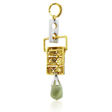 18K Yellow Gold Pendant Earring with Diamond Natural & Lemon Quartz Slider Drop Design Jewellery Set