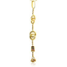 18K Yellow Gold Pendant Earring with Diamond & Tourmaline Natural Gems Drop Design Jewellery Set