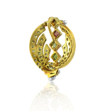 18K Yellow Gold | Natural Diamond & Tourmaline Pendant & Earrings Set | Princess Cut Geometric Statement Jewelry