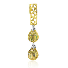 18K Yellow Gold Natural Diamond & Tsavorite Pendant and Earrings Set | Polki Teardrop Statement Fine Jewelry