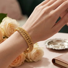 Yellow Gold Plated Rope Bracelet – Twisted Loop Chain in Bold Statement Design