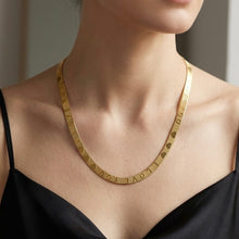Micron Gold Plated Snake Chain Necklace | “I Love You” Engraved Initial Design | Romantic Unisex Style