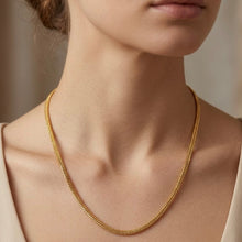 Gold Plated Mirror Finish Snake Chain Necklace | Flexible Flat Links | Signature Unisex Accent