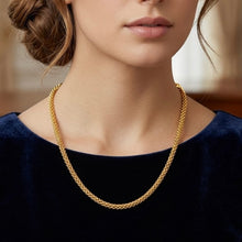 Yellow Gold Plated Classic Snake Chain Necklace | Polished Flat Link | Contemporary Unisex Design