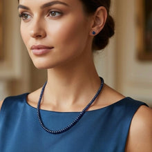 Natural Blue Sapphire Plain Rondelle Beads Gemstone Necklace