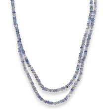 Natural Iolite Rondelle Facet Beads Twisted Necklace