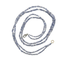 Natural Iolite Rondelle Facet Beads Twisted Necklace