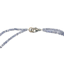 Natural Iolite Rondelle Facet Beads Twisted Necklace