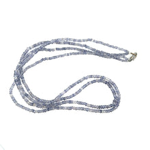 Natural Iolite Rondelle Facet Beads Twisted Necklace