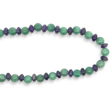 Natural Jade & Amethyst Semiprecious Gemstone Necklace