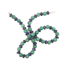 Natural Jade & Amethyst Semiprecious Gemstone Necklace