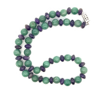 Natural Jade & Amethyst Semiprecious Gemstone Necklace