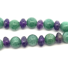 Natural Jade & Amethyst Semiprecious Gemstone Necklace