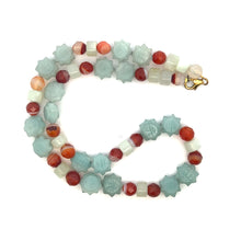 Natural Jade Rondelle Facet Bead & Agate Gemstone Necklace