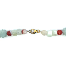 Natural Jade Rondelle Facet Bead & Agate Gemstone Necklace