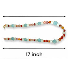 Natural Agate with Green Jade Rondelle Facet Beads Gemstone Necklace