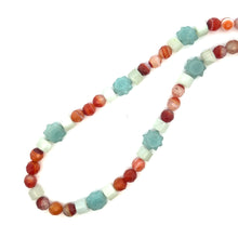 Natural Agate with Green Jade Rondelle Facet Beads Gemstone Necklace