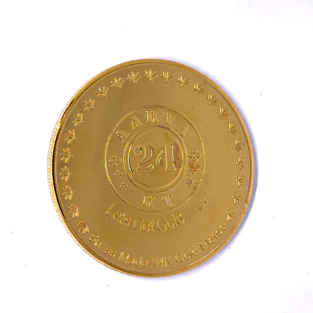 Govind Dev Ji 24K Gold Plated God Coin – Spiritual Swiss Made Token of Devotion, Strength & Grace