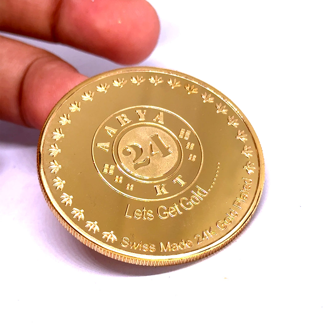 Bal Gopal 24K Gold Plated Swiss Coin – Holy Symbol of Innocence, Love & Spiritual Purity