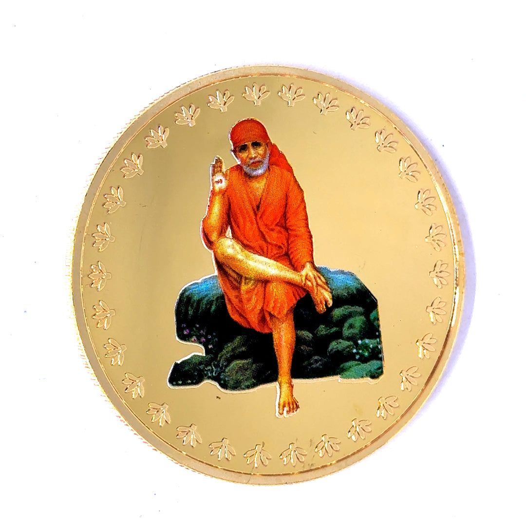 Sai Baba 24K Gold Plated Swiss Coin – Sacred Keepsake of Faith, Healing Energy & Divine Guidance