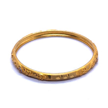 Vintage-Inspired Yellow Gold Plated Bangles with Detailed Geometric Engravings and Traditional Electroplated Gold Bangle