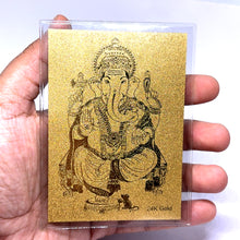 24K Premium Gold Foil Ganesh Card Blessing Gift Protection Blessing Wallet Insert Souvenir