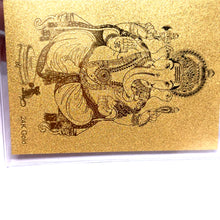 24K Premium Gold Foil Ganesh Card Blessing Gift Protection Blessing Wallet Insert Souvenir