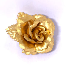 24k Yellow Gold Foil Rose Brooch Handcrafted Premium Luxury Pin Boutonnière Floral Gift