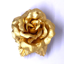 24k Yellow Gold Foil Rose Brooch Handcrafted Premium Luxury Pin Boutonnière Floral Gift