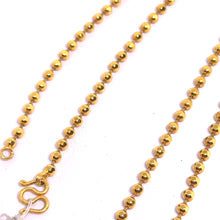 Gold Plated Ball Yellow Tone Hammered Mardi Gras Chain Necklace – Bold Textured Chain for Modern Looks