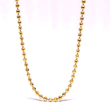 Gold Plated Ball Yellow Tone Hammered Mardi Gras Chain Necklace – Bold Textured Chain for Modern Looks
