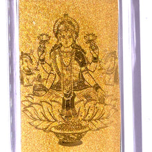 Goddess Lakshmi 24K Gold Foil Keychain Keyring Divine Blessing for Wealth & Fortune