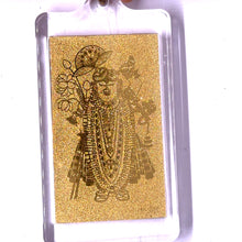 Shreenath ji 24K Gold Foil Keychain Laser Engraved Sacred Hindu Blessing & Devotional Charm Gifting